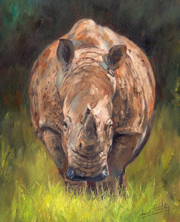 Rhino Painting by David Stribbling