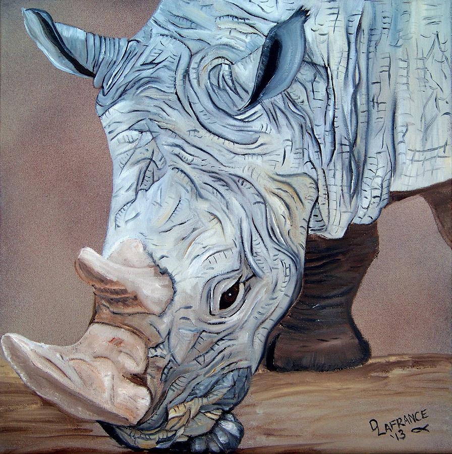 Nature Painting - Rhino by Debbie LaFrance