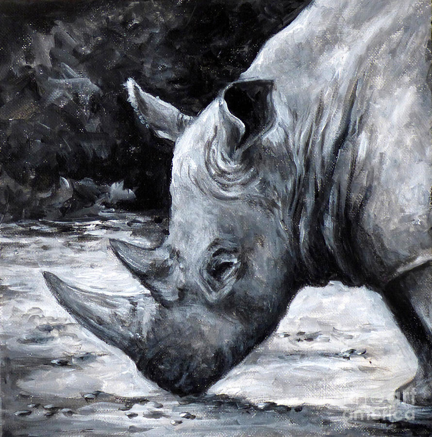 Rhino Painting by Deborah Smith