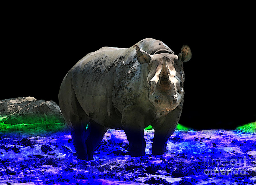 Rhino Digital Art by E B Schmidt