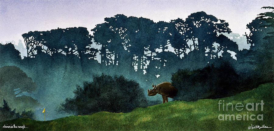 Golf Painting - Rhino In The Rough... by Will Bullas