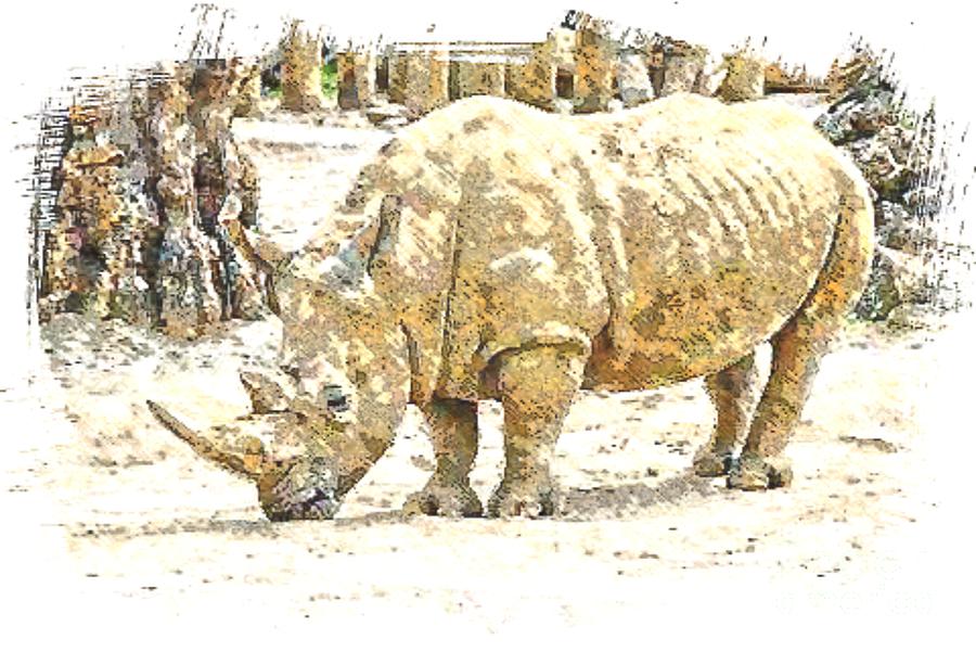 Rhinoceros Digital Art by Steven  Pipella