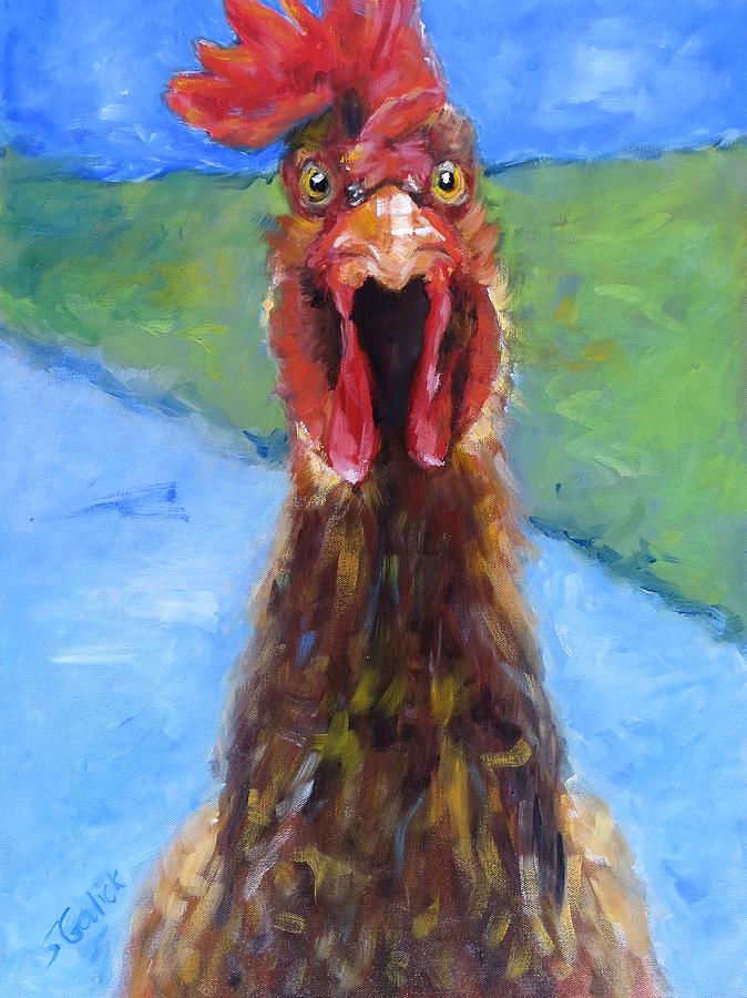 Rhode Island Red Rooster Painting by Susan Galick - Fine Art America