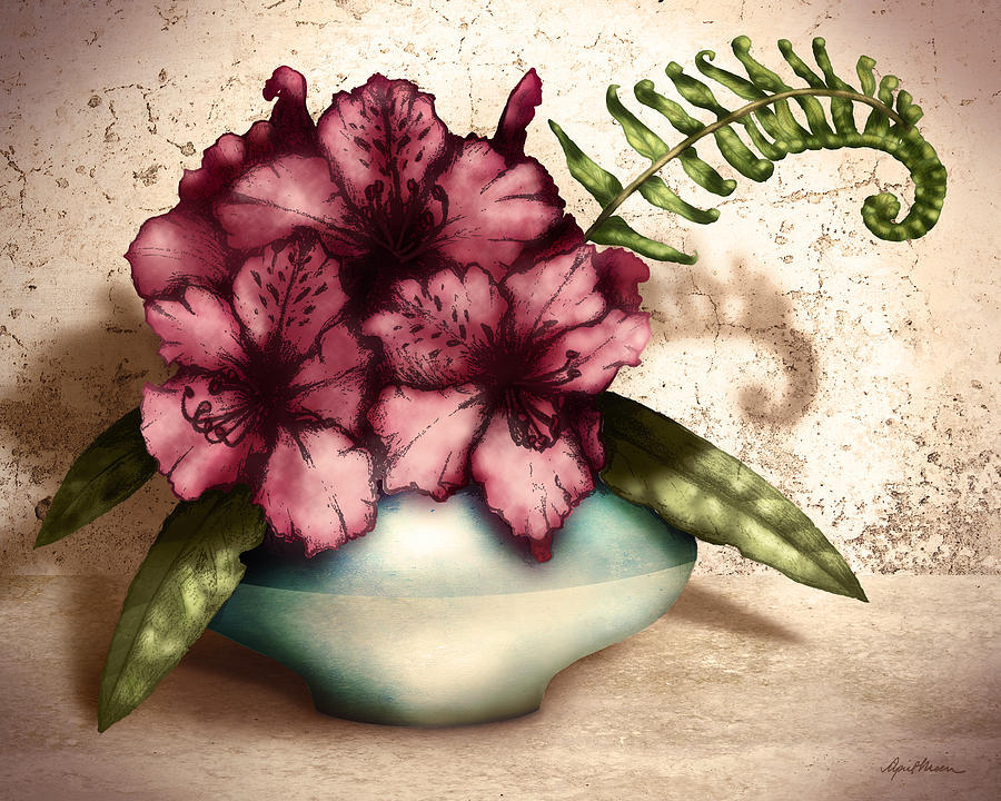 Rhododendron I Digital Art By April Moen 