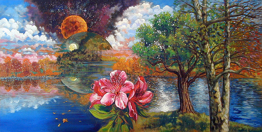 Rhododendrons Creation Painting by John Lautermilch