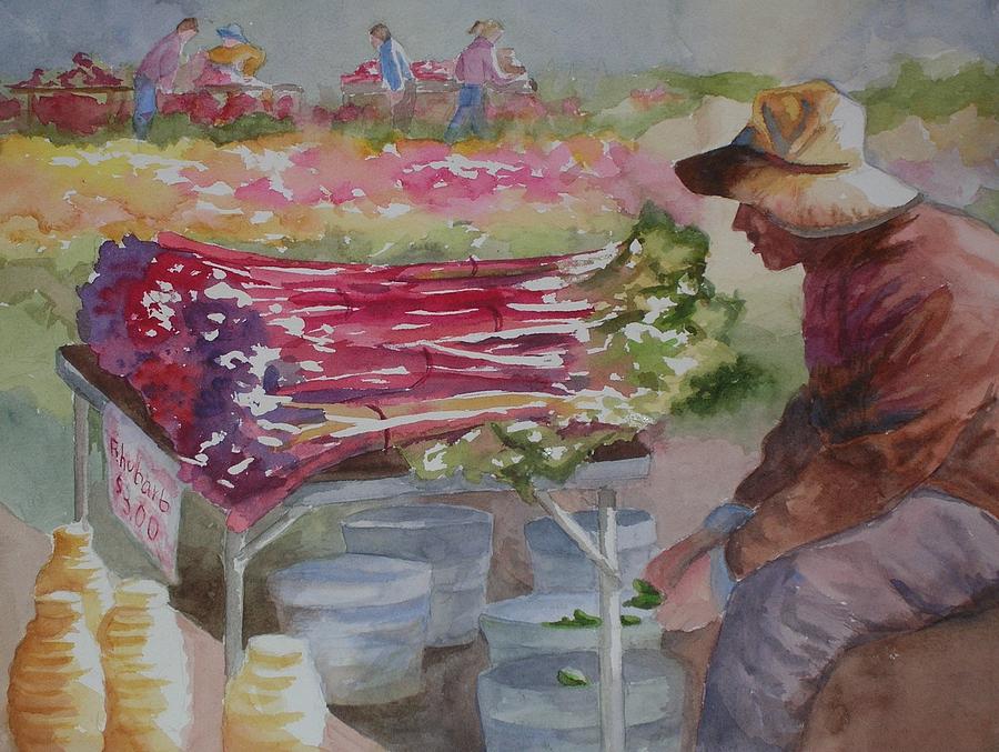 Rhubarb Painting by Barbara Parisien