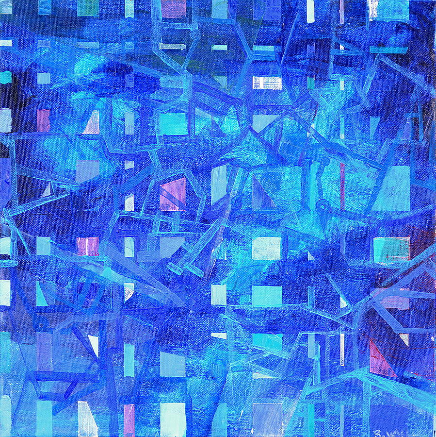 Rhythm in Blue Painting by Regina Valluzzi