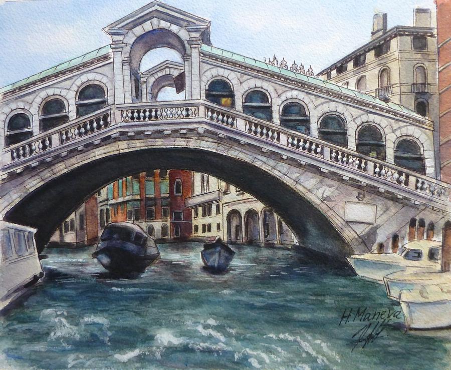 Rialto Bridge Painting by Henrieta Maneva