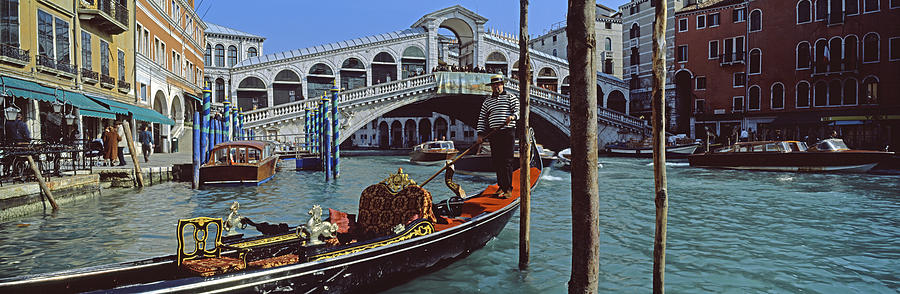 Architecture Photograph - Rialto Bridge Over The Grand Canal by Panoramic Images