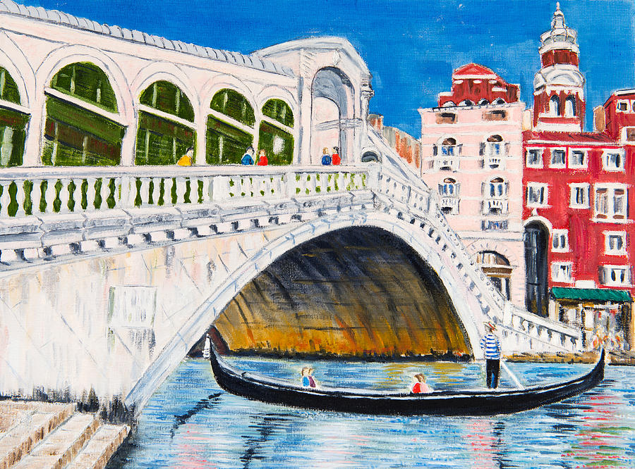 Rialto Bridge Painting by Laura Richards