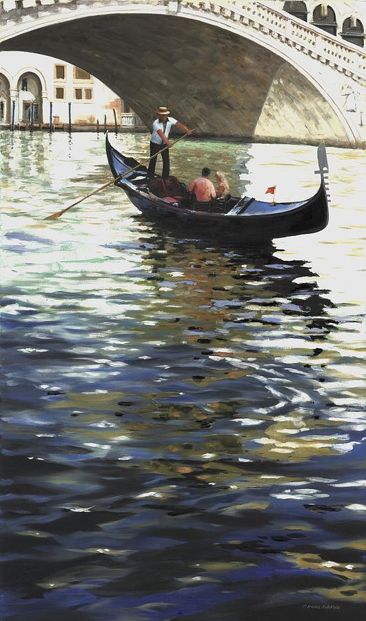 Venice Gondola Painting - Rialto Gondola by Michael Swanson