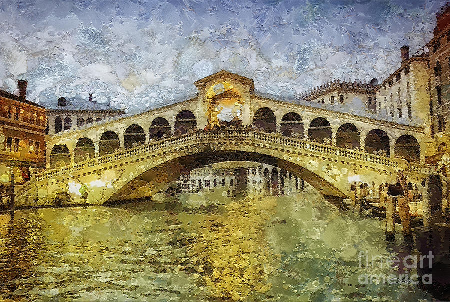 Vintage Painting - Rialto by Mo T