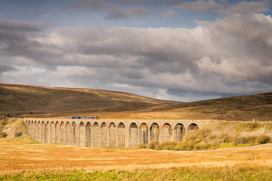 Ribblehead Viaduct With Train Photograph