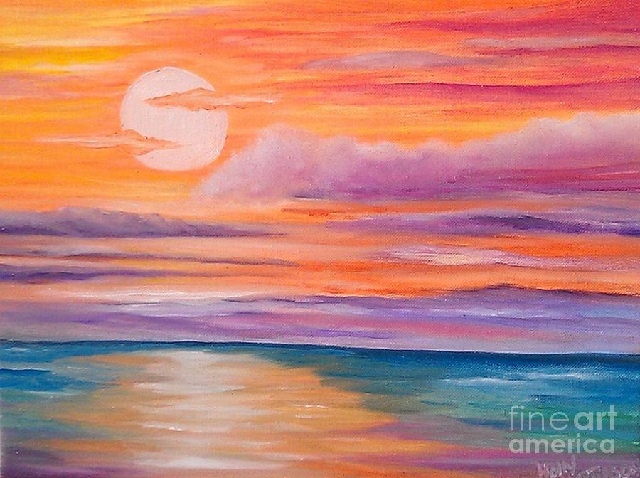 Sunset Painting - Ribbons in the Sky by Holly Martinson