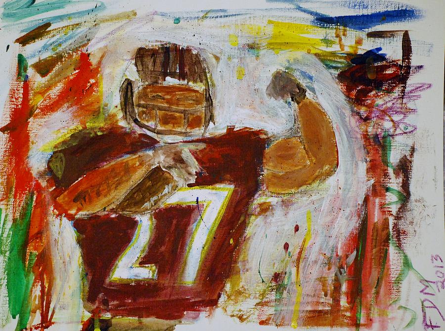 Football Painting - Rice Touchdown by Frank Middleton