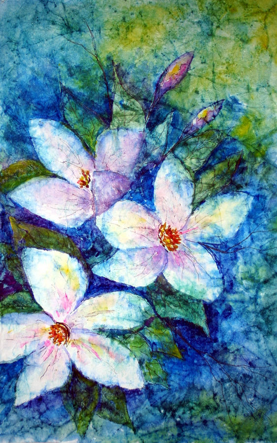 Ricepaper Blooms Painting by Patricia Beebe