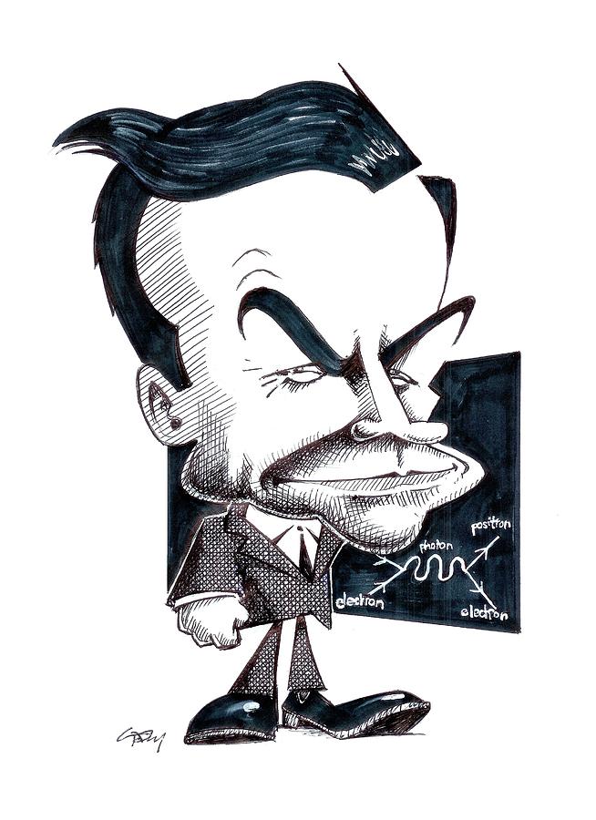 Richard Feynman, caricature Photograph by Science Photo Library