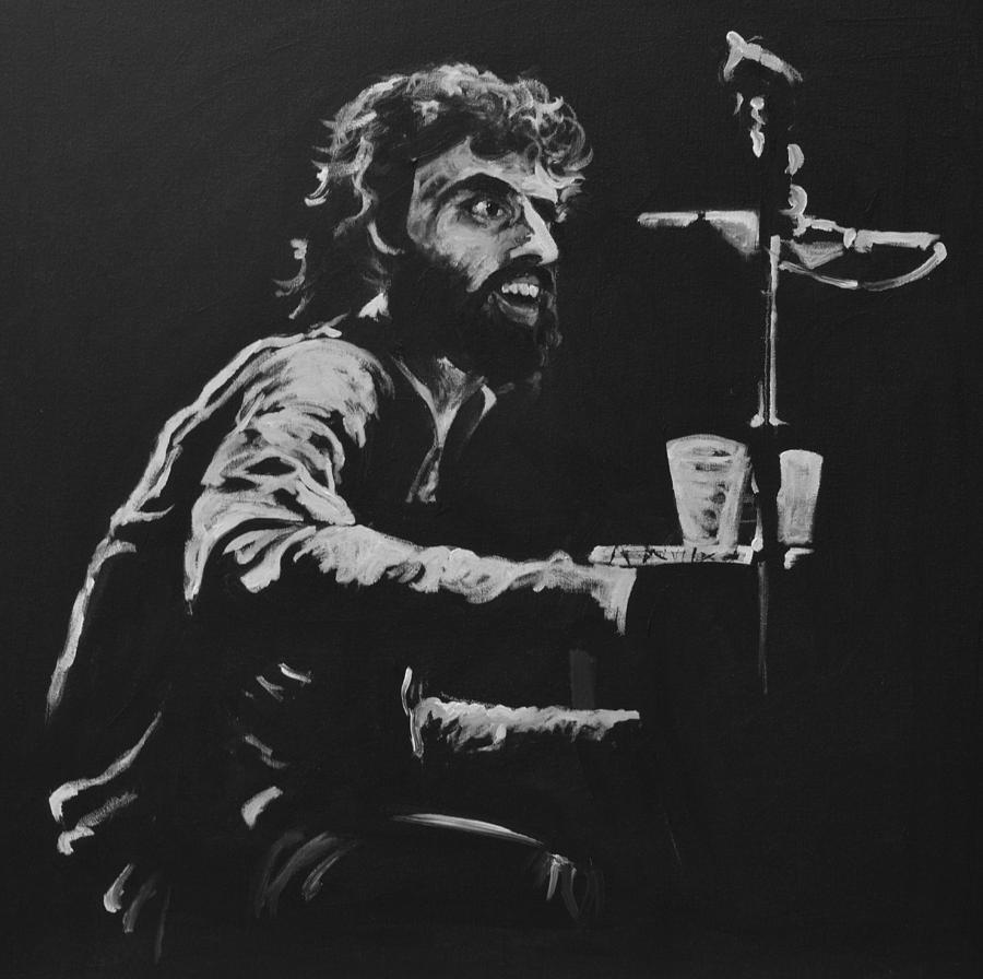 Black And White Painting - Richard Manuel by Melissa O Brien