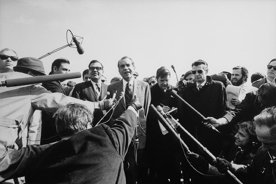 Richard Nixon Holding An Outdoor Press Photograph by Everett