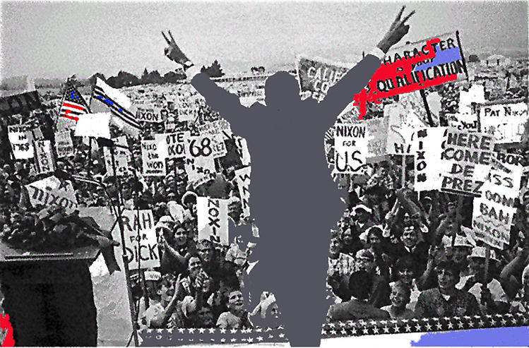 Richard Nixons victory reach #1 campaingning for President 1968-2013  Photograph by David Lee Guss