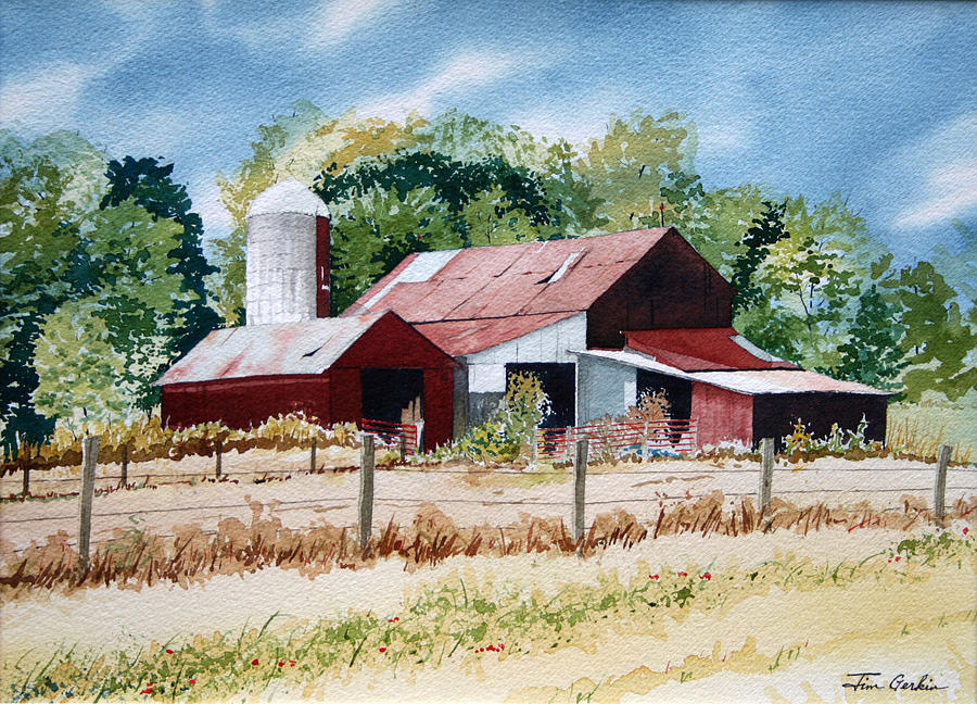 Richards Barn Painting by Jim Gerkin
