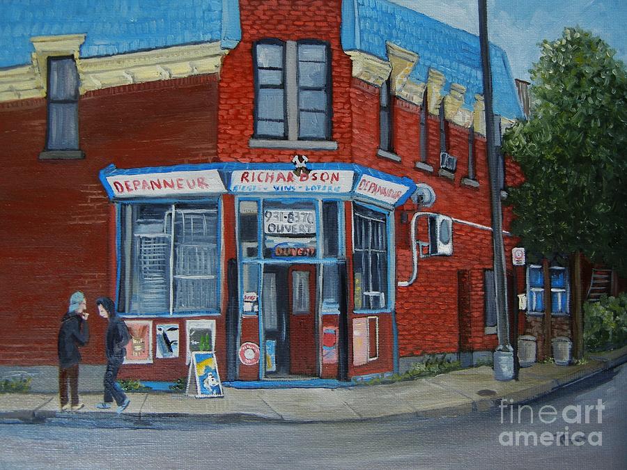 Richardson Depanneur Pointe St. Charles Painting by Reb Frost