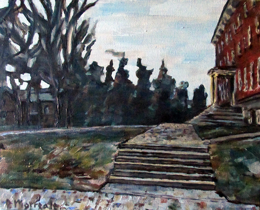 Richardson Hall in Spring Painting by Denny Morreale