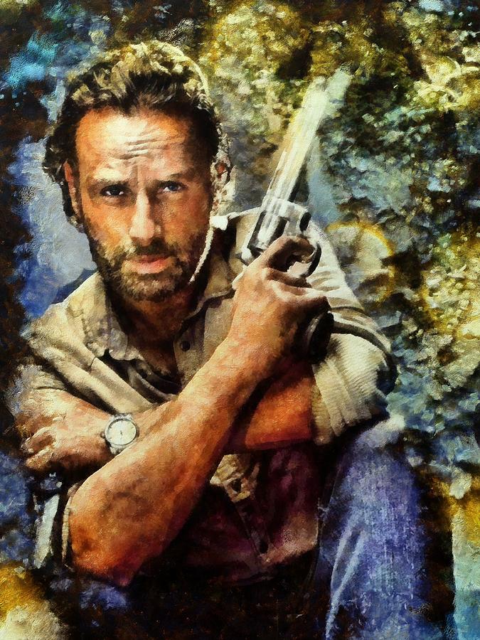 The Walking Dead Painting - Rick Grimes by Janice MacLellan The Walking Dead Painting - Rick Grimes by Janice MacLellan