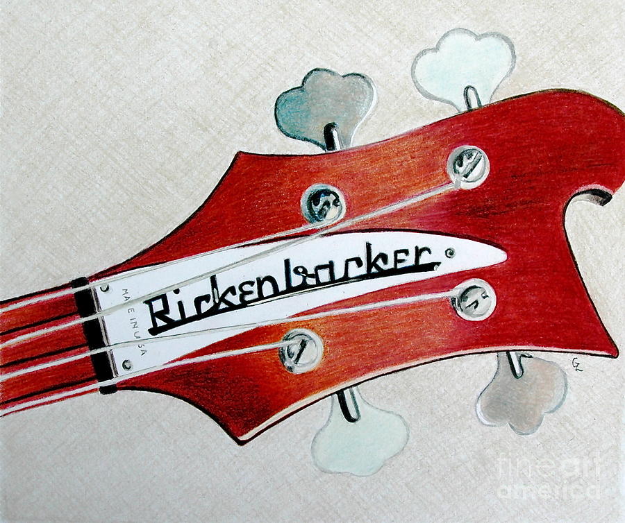 Rickenbacker Drawing by Glenda Zuckerman