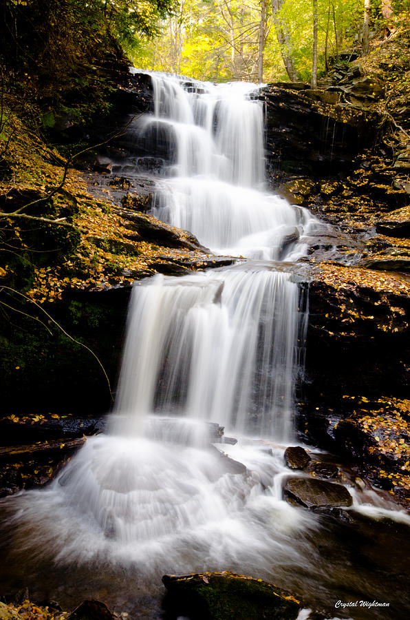 Ricketts Glen three tiered waterfall Photograph by Crystal Wightman