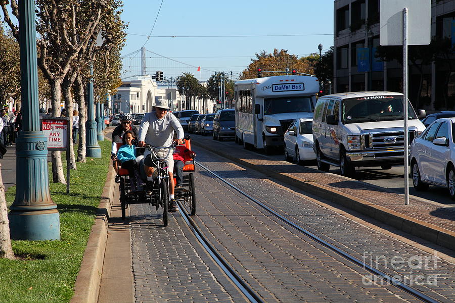 Rickshaw Pedicab Along The San Francisco Embarcadero 5D26146 Photograph by Wingsdomain Art and Photography