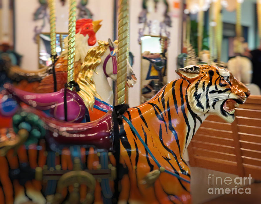 Ride Of A Lifetime - Carousel Tiger by Ella Photograph by Ella Kaye Dickey