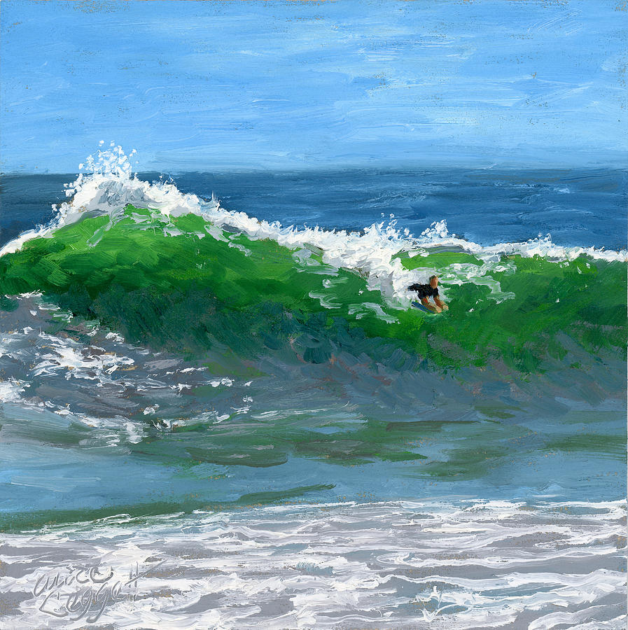 Newport Beach Painting - Ride the Wild Wedge by Alice Leggett