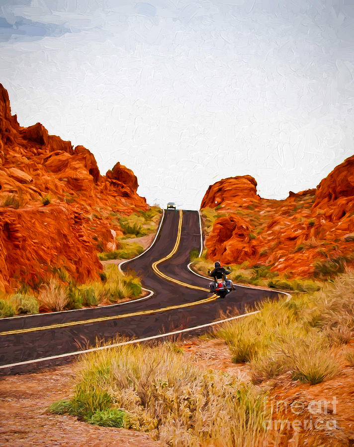 Ride through a desert Photograph by Les Palenik