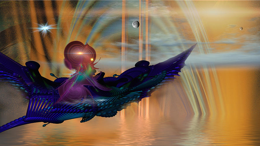 Sci-fi Digital Art - Rider by Phil Sadler