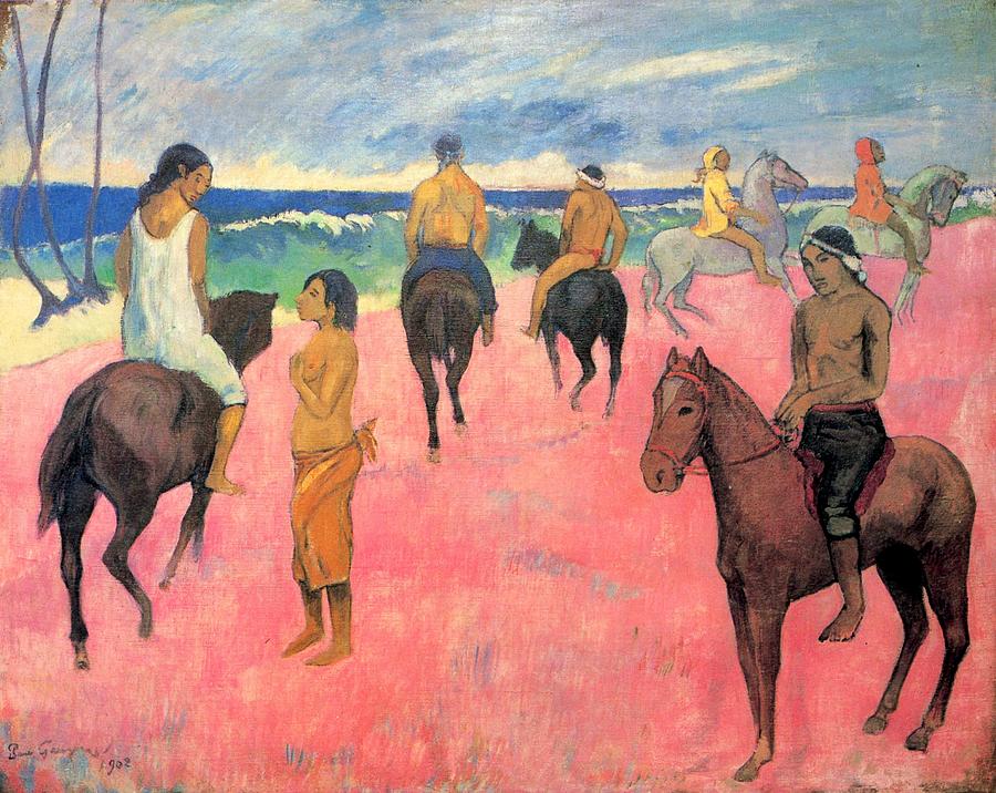 Riders on the Beach Painting by Paul Gauguin