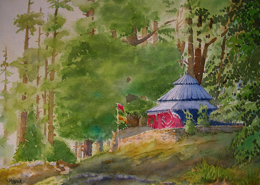 Ridge Temple Painting by Mayank M M Reid
