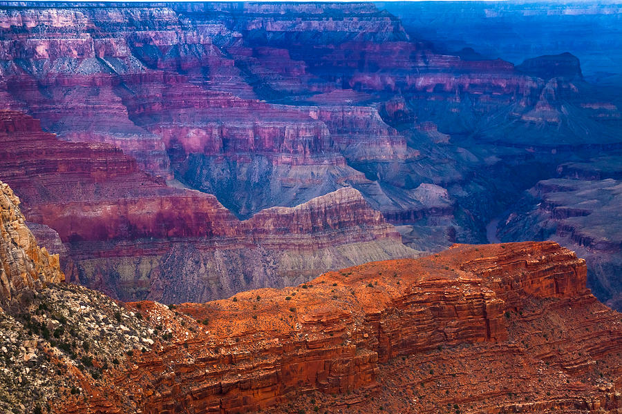 Ridges and the River at the Grand Canyon Photograph by Ed Gleichman