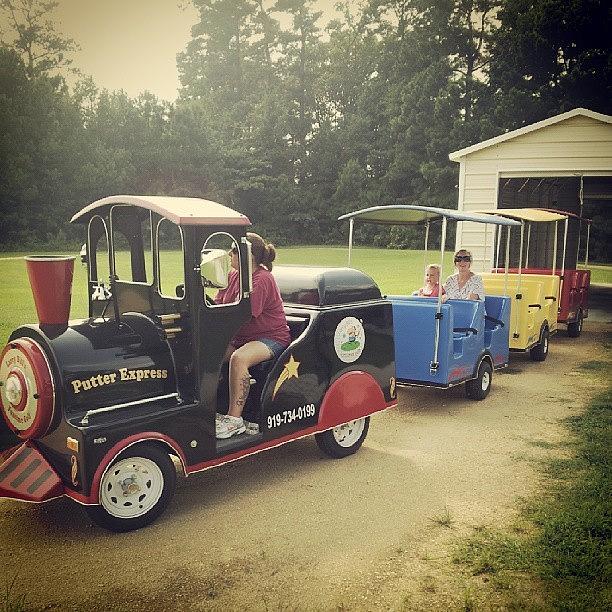 Child Photograph - Ridin The Train At The Puttputt by Chris Morgan Child Photograph - Ridin The Train At The Puttputt by Chris Morgan