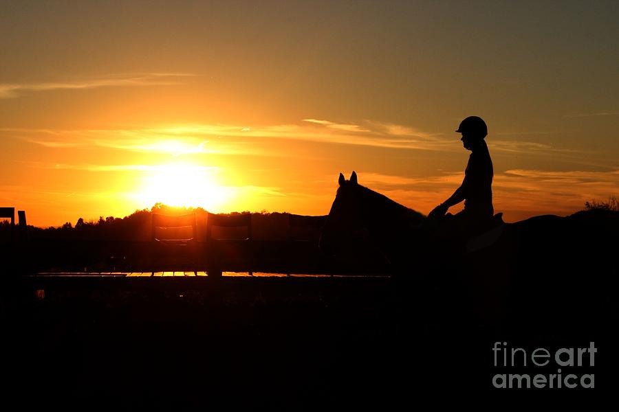 Riding At Sunset Photograph by Janice Byer