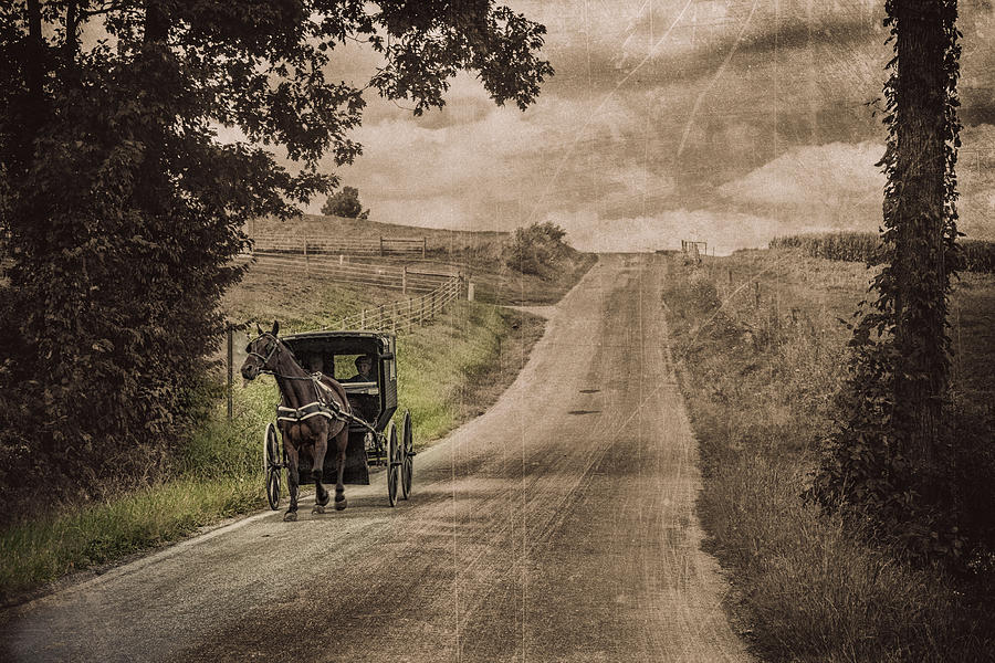 Berlin Photograph - Riding Down a Country Road by Tom Mc Nemar