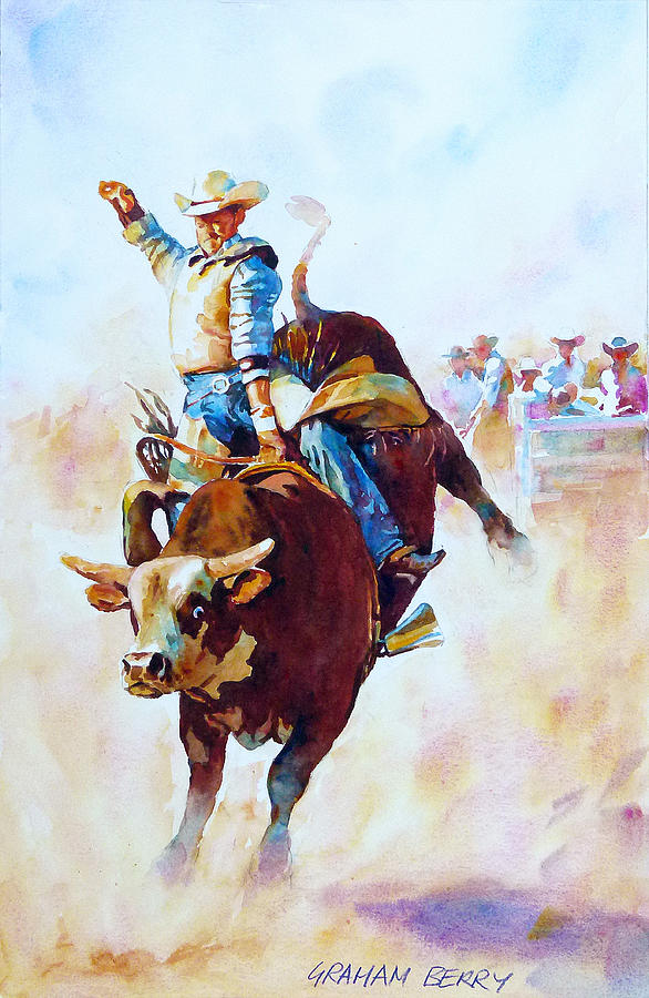 Riding the bull. is a painting by Graham Berry which was uploaded on Septem...