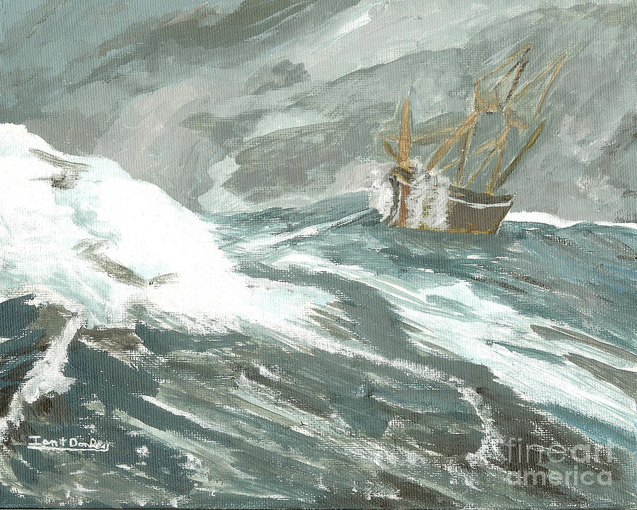 Impressionism Painting - Riding the Waves on the Sea by Ian Donley