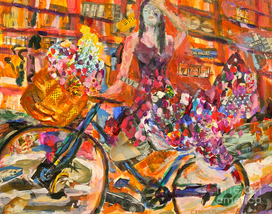 Bicycle Mixed Media - Riding Through Life by Michael Cinnamond