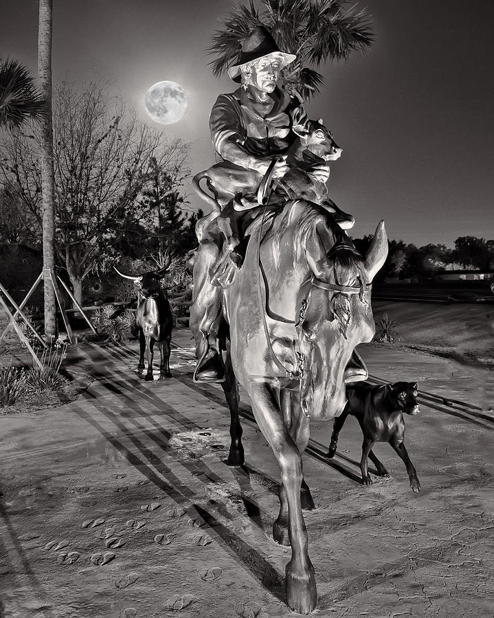 Riding under the Full Moon Photograph by Betty Eich