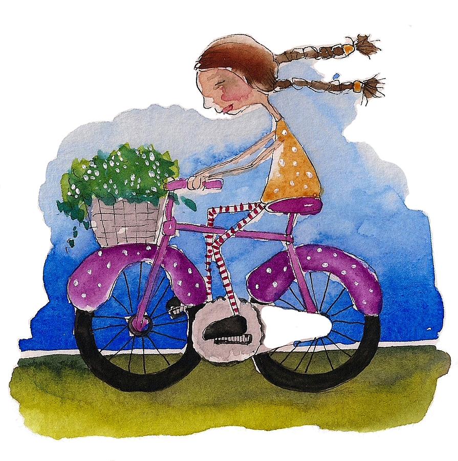 Riding with daisies Painting by Lucia Stewart