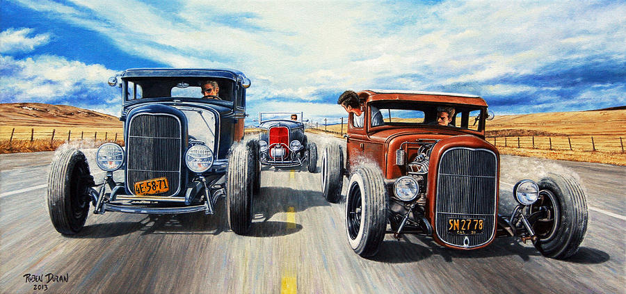 Vintage Painting - Riff Raff Race 3 by Ruben Duran