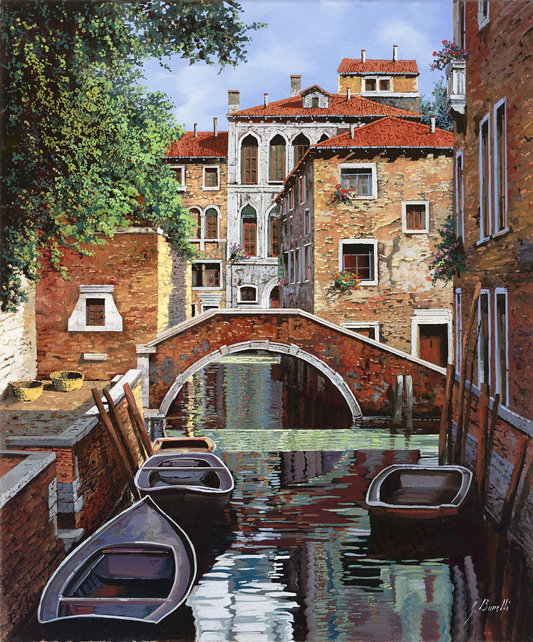 Boat Painting - Riflessi Di Venezia by Guido Borelli
