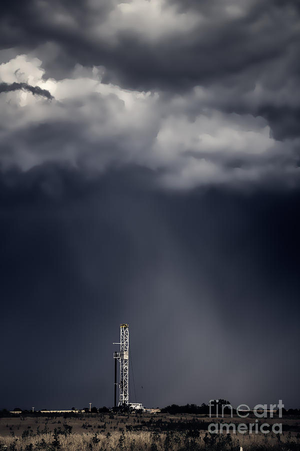 Drilling Rigs Photograph - Rig in the Rain by Jim McCain