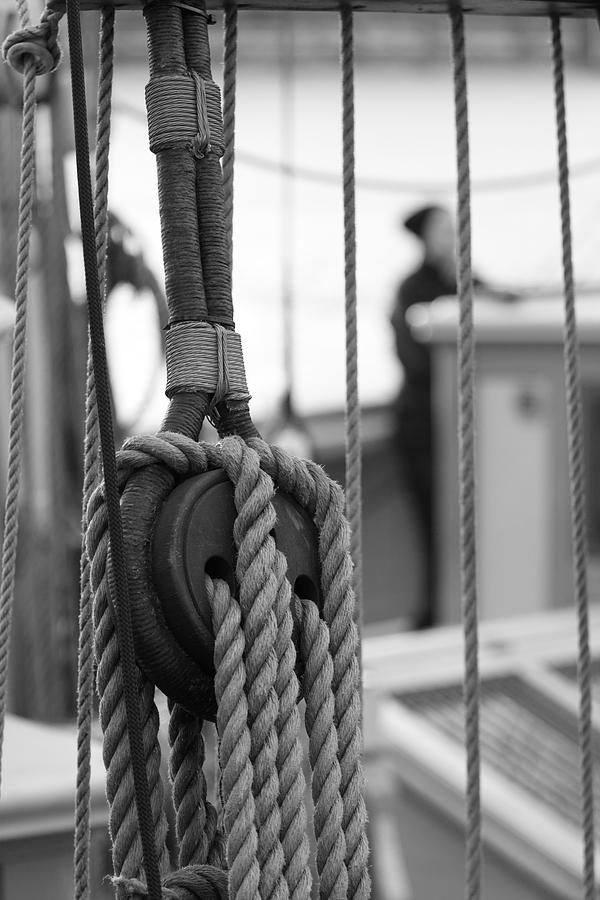 Rigging on a brig - monochrome Photograph by Ulrich Kunst And Bettina Scheidulin